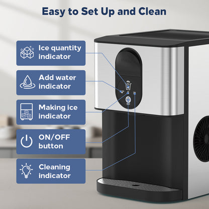 44lbs 24h Nugget Ice Maker Countertop Dispenser