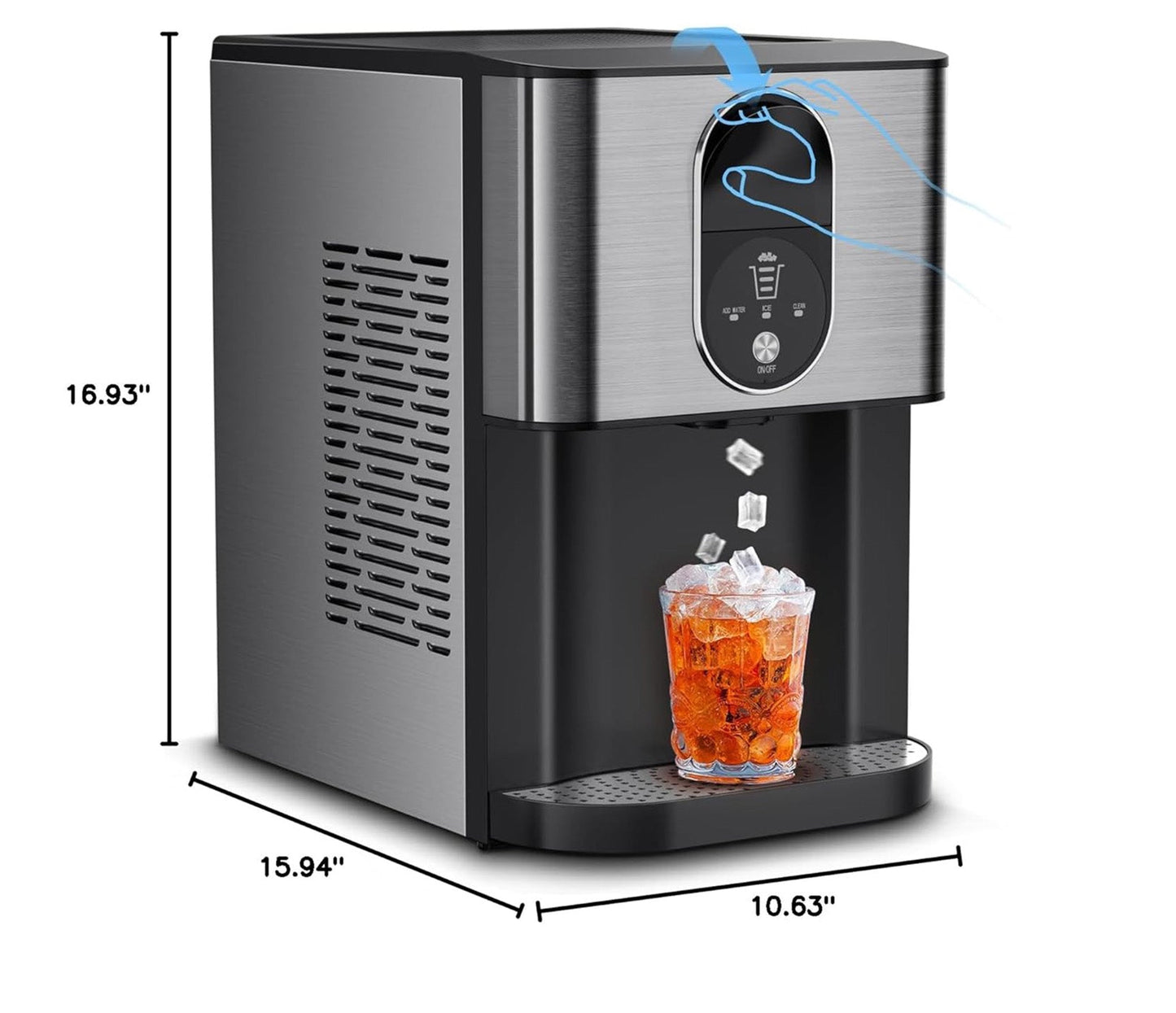 44lbs 24h Nugget Ice Maker Countertop Dispenser